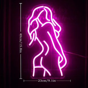 Gamerneon Lady neon light sign pink women's back LED neon bedroom light USB