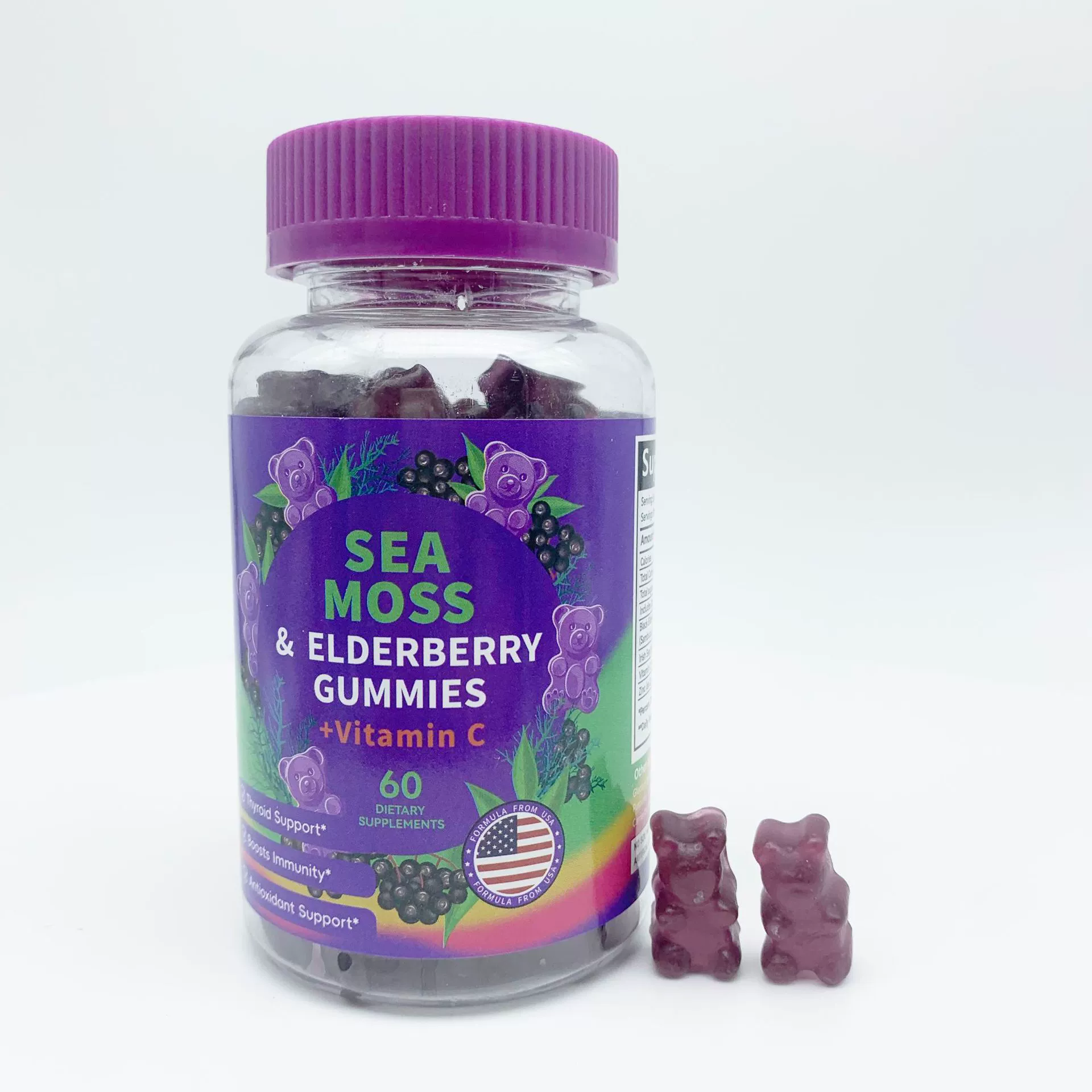 Спот морских водорослей Бузина помадка SEAMOSS & ELDERBERRYGUMMIES Трансграничные горячие витамины