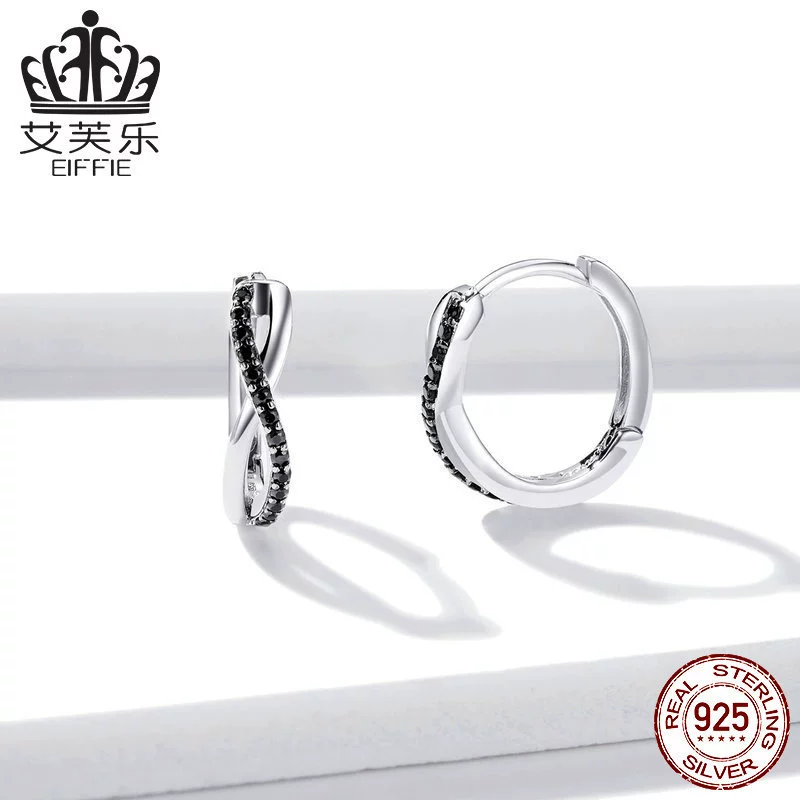Серьги, платиновое черное цирконий, образец 925 пробы