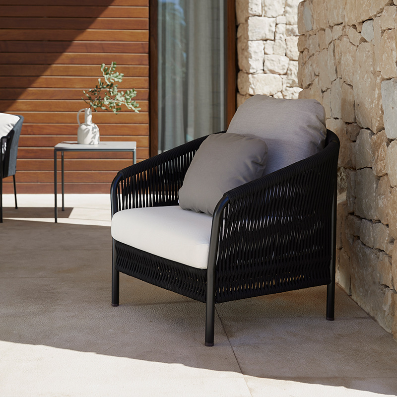 Sofá de exterior para villa, patio, terraza, sala de estar, muebles de ratán para jardín, balcón, conjunto de sofá y mesa de café