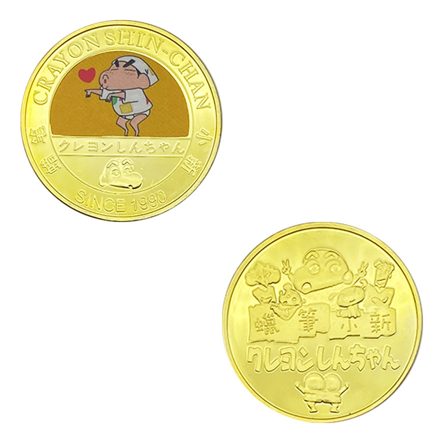 Lápiz de animación pequeño nuevo alrededor de doce monedas conmemorativas de pintura metálica coleccionable insignia puede ser aprobado
