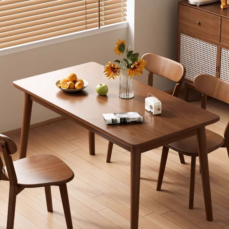 Стол из цельного дерева для аренды комнаты Длинный квадратный стол из орехового дерева столик для еды Небольшой блок столы и стулья для столовой бизнес-столик