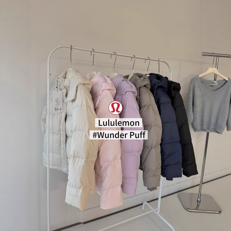 Lulu Five-Pocket Puffer Hooded down Jacket for Men and Women, Thickened Winter Loose Fit, White Duck Down, Warm, with Mesh Pockets, Label Jacket Lulu Five-Pocket Puffer Hooded down Jacket for Men and Women, Thickened Winter Loose Fit, White Duck Down, Warm, with Mesh Pockets, Label Jacket
