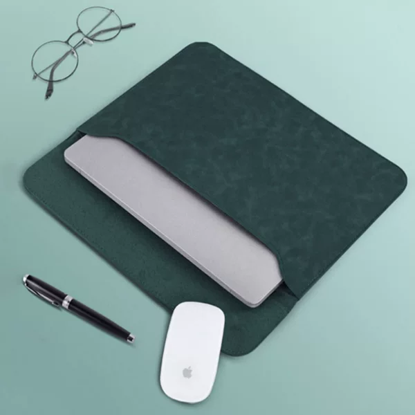 Business Simple Laptop Sleeve Bag PU Computer Bag Waterproof Sleeve Protective Sleeve Fashionable Leather Clutch Bag