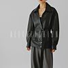 leather clothing Europe and America Autumn Versatile leisure time 2022 Easy Gigot Sheepskin belt Jacket