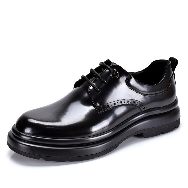 ShoeVault Brogue Carved Herren-Derby-Schuhe aus Rindsleder, formelle Schuhe mit dicker Sohle, höhenverstellbar, Leder, Hochzeitsschuhe_voghion.com