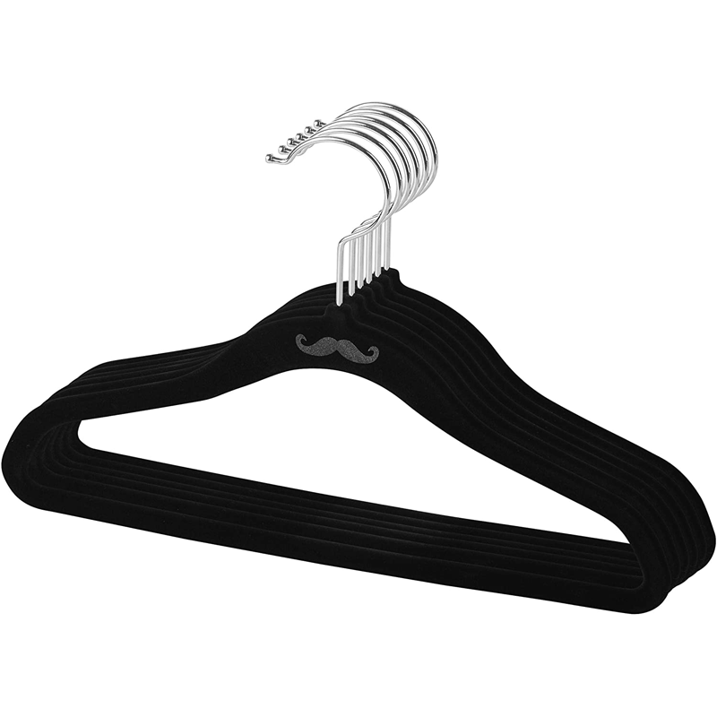 Children's Environmentally Friendly Flocking Hanger Velvet Wet and Dry Clothes Drying Rack Baby's Seamless Anti-Slip Storage Clothes Hanger