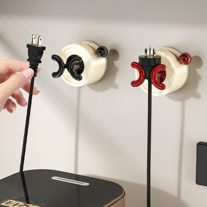 Soporte de enchufe de ventosa Toma de cocina montada en la pared de carga fuerte artefacto de almacenamiento de energía Gancho de enchufe sin perforación