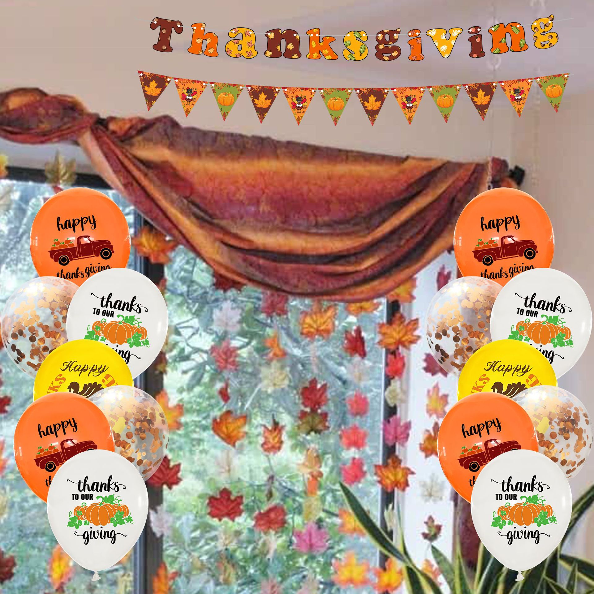 Thanksgiving Letter Emulsion Party Balloons display picture 2