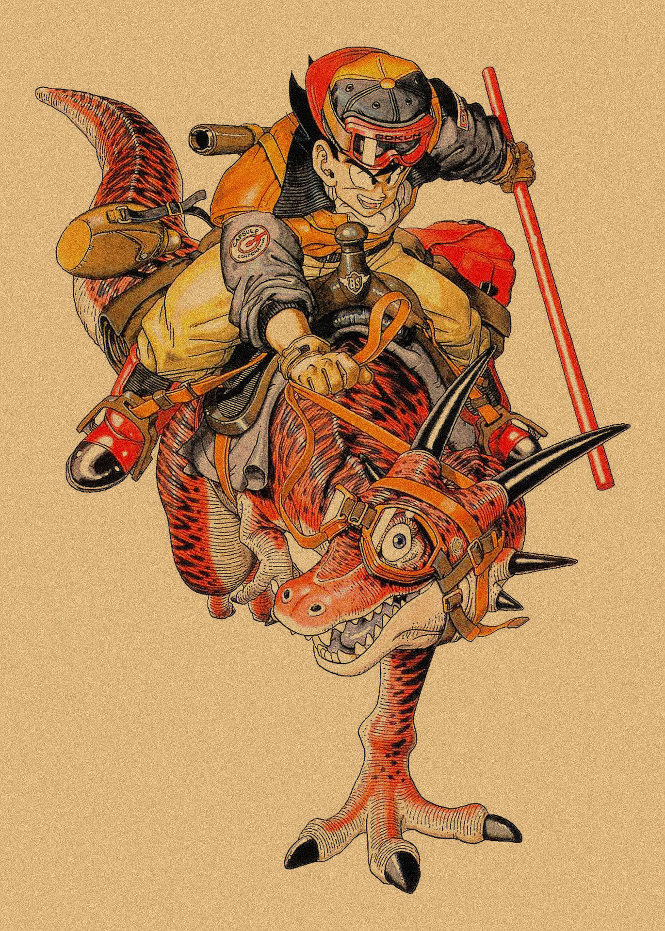 日本式アニメ七龍珠アラレ復古クラフト紙ポスター鳥山明装飾画孫悟空壁画316