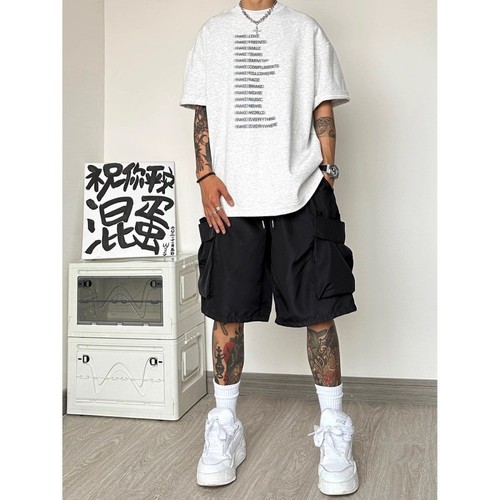 Men's Summer Thin Large Size Functional Windproof Waterproof Work Shorts Loose American Casual Five-Finger Pants