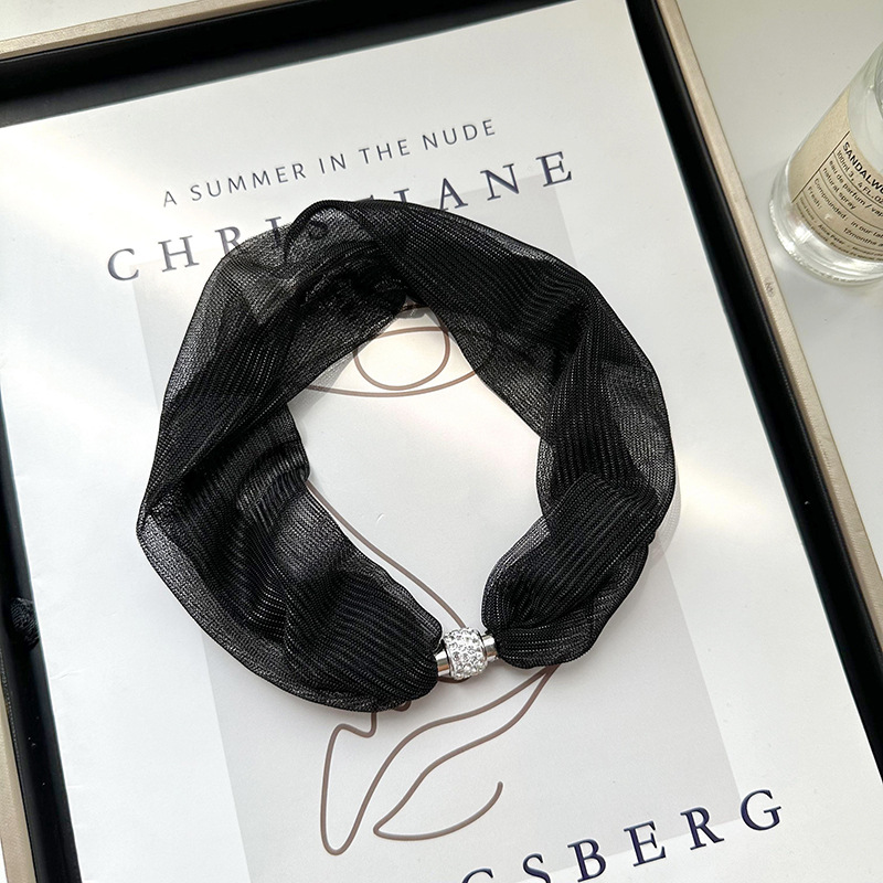 Moda de verano colorido bufandas de seda de absorción de cuello ocio de mujer ocio temperamento red bufandas cortas