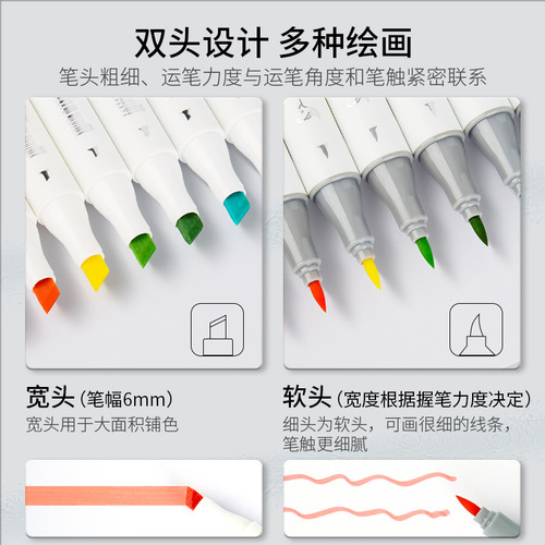 Water-based soft-head marker Touchmark double-head anime kindergarten student hand-painted gift box marker pen set
