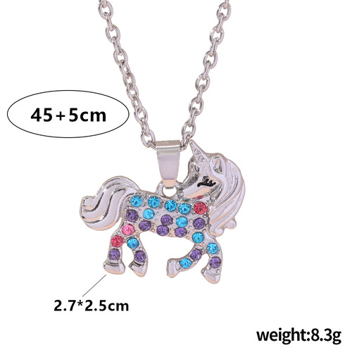 Amazon Unicorn Necklace Valentine's Day Colorful Pony Pendant
