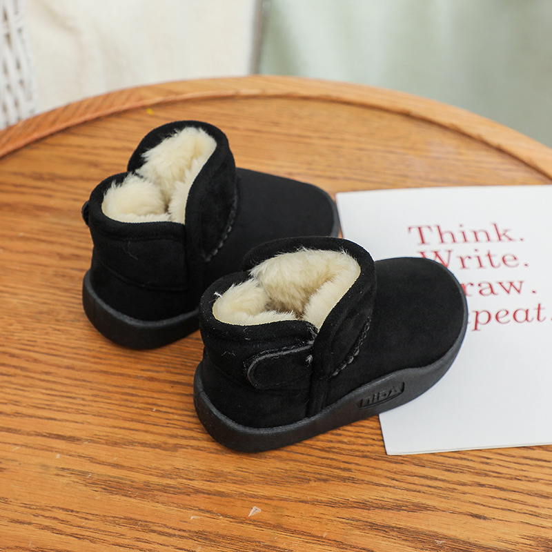 Scarpe invernali per bambini, con suola morbida e spessa, in cotone, con velcro, con parte superiore media, da passeggio_voghion.com