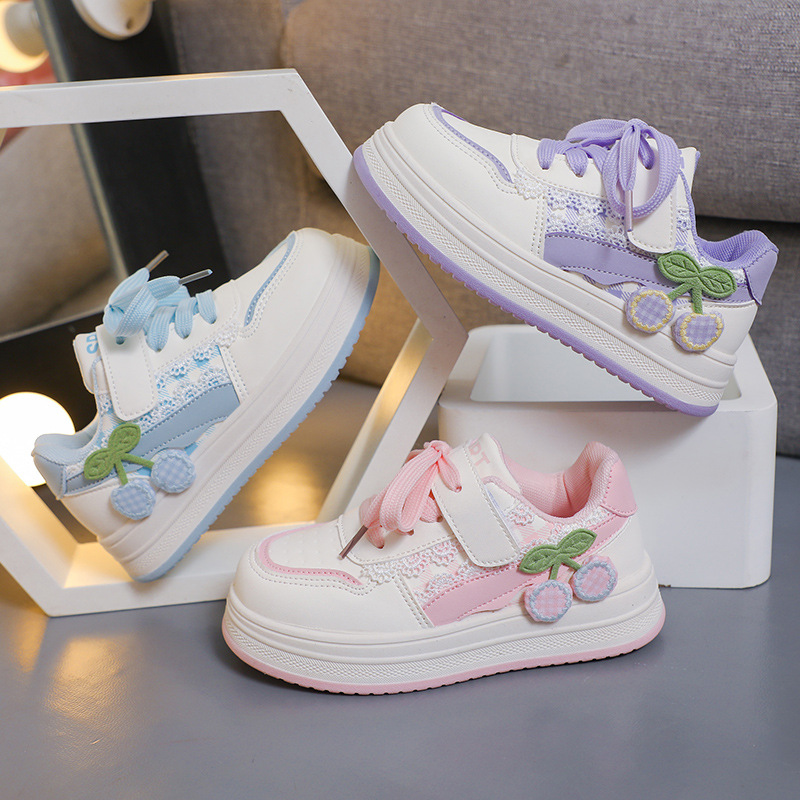 Zapatos blancos para niñas Primavera y otoño 2025 nuevos zapatos deportivos para niños zapatillas de deporte de moda para niñas zapatos casuales de suela suave de todo fósforo