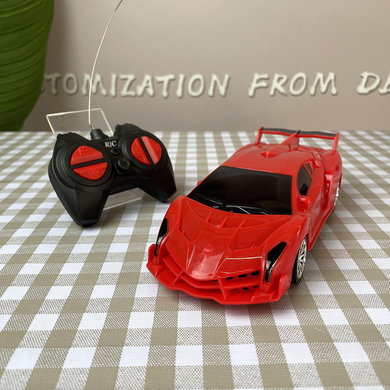 Children's Plastic Car Toy with Light, Supercar Poison Model, Wireless Four-Channel Remote Control Car Customization