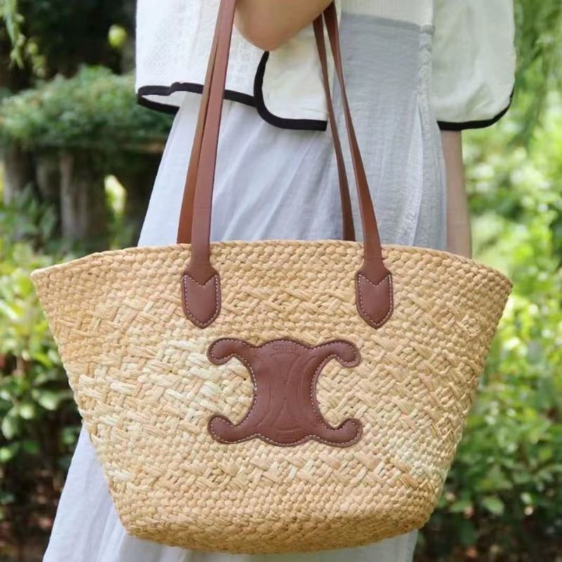 Lisa's Same Arc De Triomphe Straw Bag Shoulder Tote Bag Large Capacity Handwoven Bag Vacation Style Beach Bag