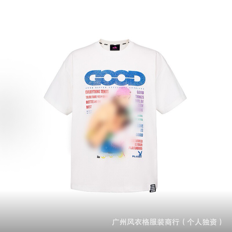 Goodbrand × Playboy Collaboration Model Skater Girl Classic Poster Logo Luxury Fashion Short Sleeve Goodbrand × Playboy Collaboration Model Skater Girl Classic Poster Logo Luxury Fashion Short Sleeve