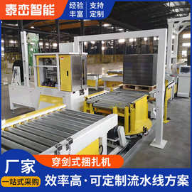 摩擦机头穿剑式捆扎机下压式穿箭PET塑钢带打包机电动捆绑机