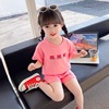 Children's sports suit, summer clothing, set, 1-3 years, with short sleeve