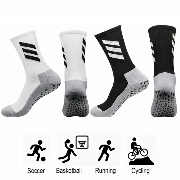 Cross-Border Men's Football Socks, Non-Slip Glue Cycling Socks, Thickened Towel Bottom Sports Socks, Sweat-Absorbent and Breathable Basketball Socks