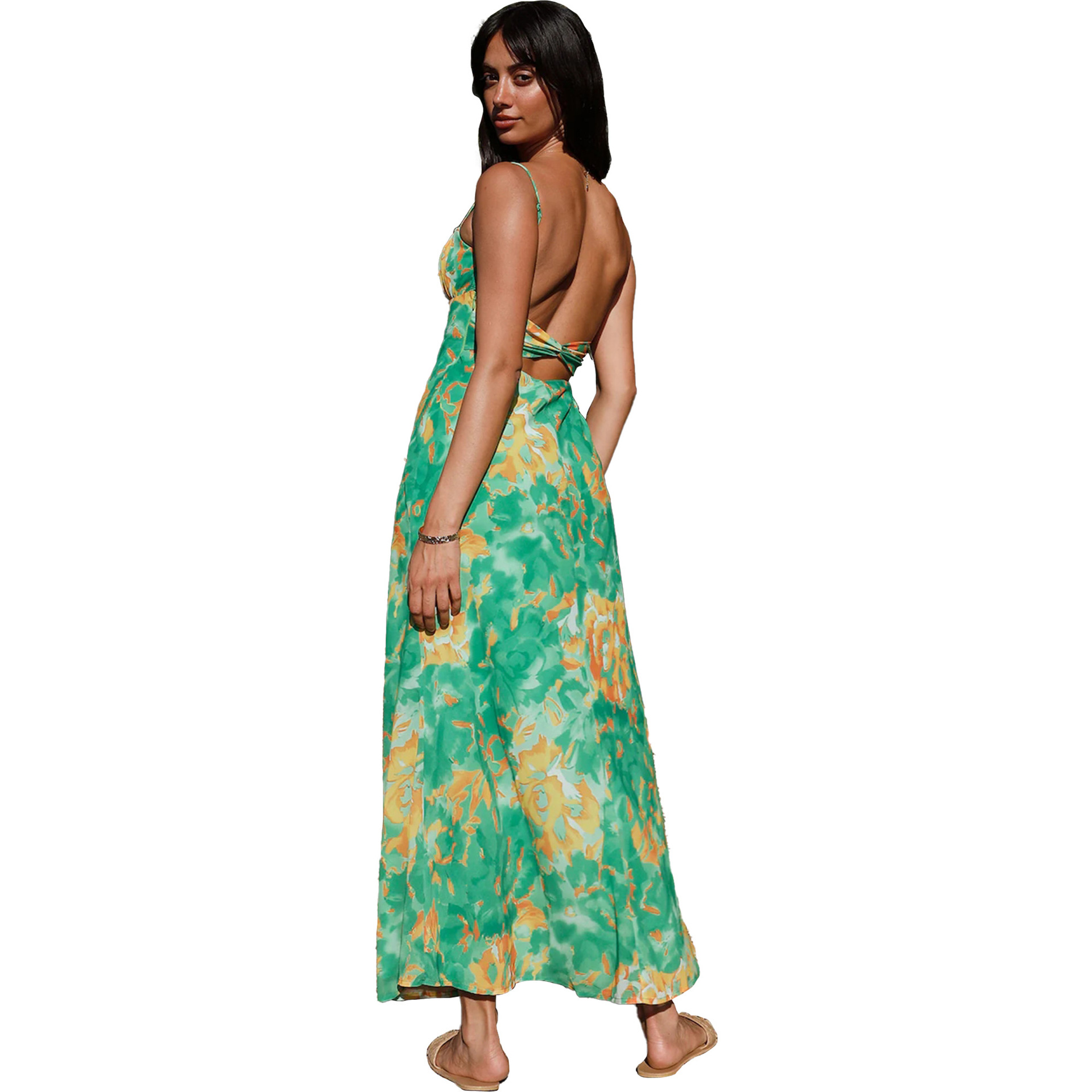 315g Weight Midi Dress Dress Length Type Sleeveless Sleeve Length Strap Dress Dresses Type Spandex, Polyester Fabric Type Mid Waist Waist Line Holiday, Daily Occasion Strap Neckline Slim Fit Type Color Block, Painted Flower Pattern Summer Season Women's Gender Printing, Zipper Design Vacation Style Wholesale Women's Vacation Printing Zipper Color Block Painted Flower Holiday Daily Strap Sleeveless Strap Dress 19