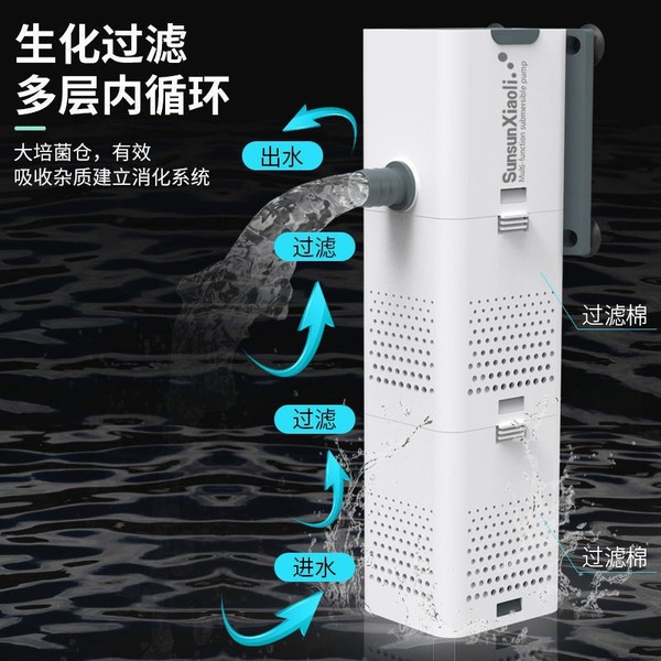 Fish Tank Filter Aquarium Filter Pump Three -in -One Revolution Pump…