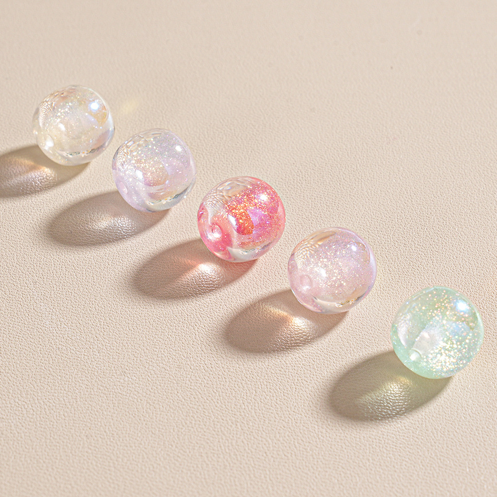 25 caramelos destellan 12MM cuentas de muelle con cuentas brazaletes de bricolaje cadena de teléfono móvil resina transparente accesorios de cuentas de cubo al por mayor