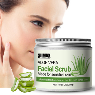 SUMAX Cross Border Export English Packaging amazon temu300g Aloe Facial Scrub