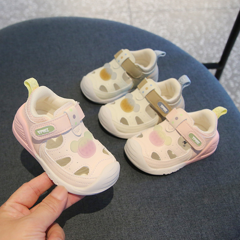 Children's shoes infant functional shoes 1 a 2 year old baby toddler shoes soft bottom baotou anti kick summer sandals key shoes