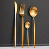 A Golden Portuguese Cabinet Hotel Western Dining Bulls, Sandar, Sand Light Stainless Steel Steel Board Spoon Main Four pieces