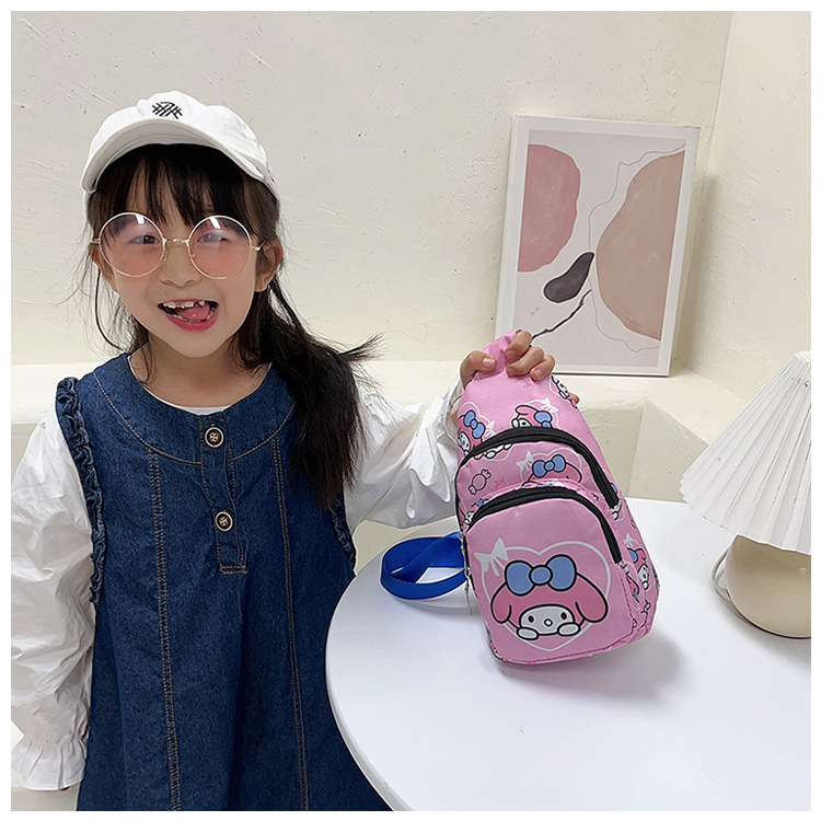 New children's chest bag, cartoon bag, printed canvas bag, cute baby coin purse, fashionable boys' and girls' crossbody bag undefined