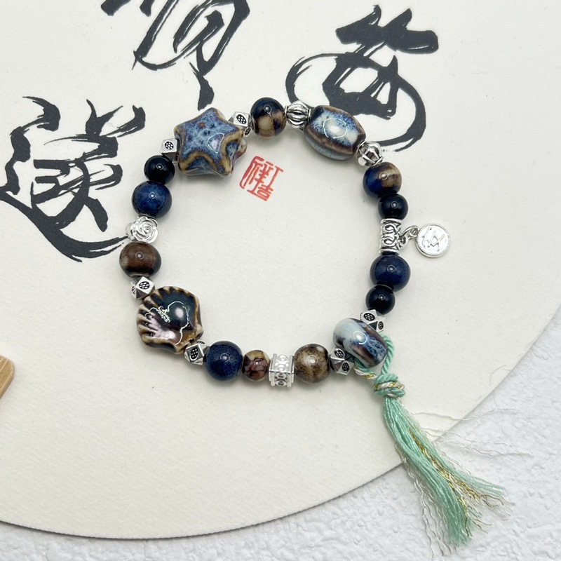 景徳鎮セラミックブレスレットオリジナルセラミックビーズ、新鮮で多用途、人気のジュエリー、ニッチなデザイン、多用途|undefined