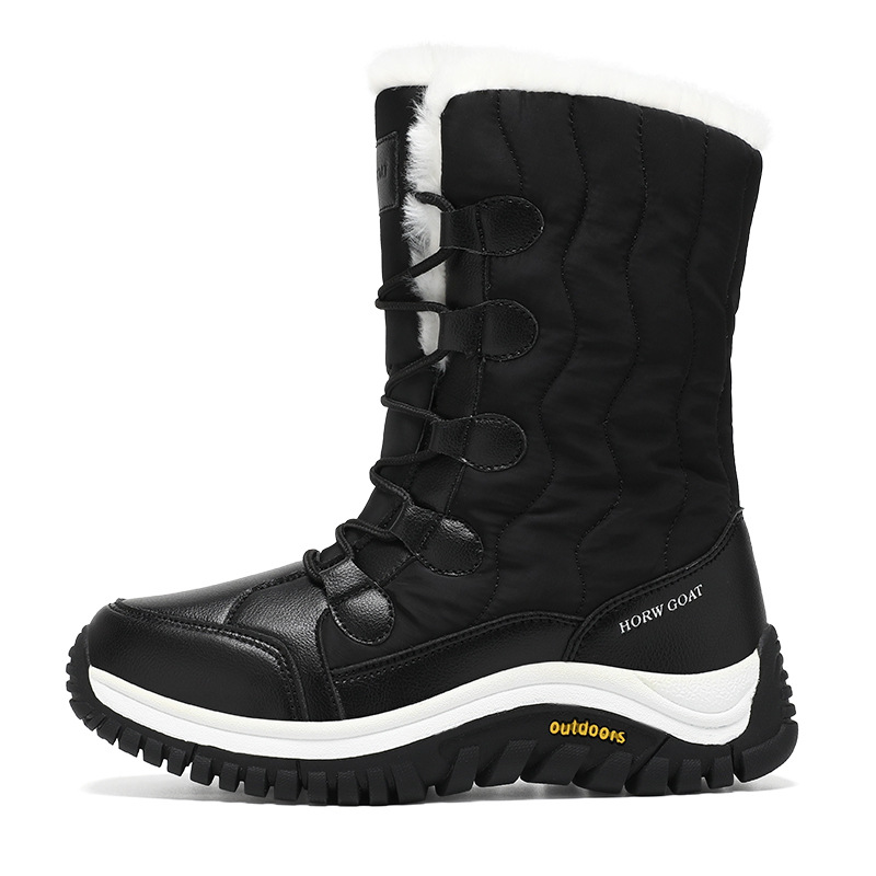 Nuevos zapatos de algodón del noreste de invierno más vello grueso botas de nieve de alto perfil para mujeres anti-deslizante al aire libre botas grandes para mujeres