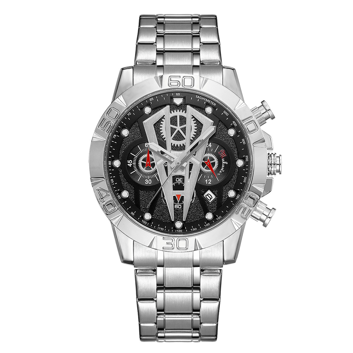 실버 쉘 블랙 표면 실버 스틸 벨트