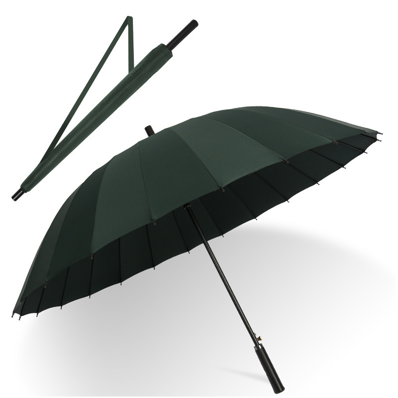 24本骨ロングハンドル傘 メンズ 大型自動暴風雨専用傘 強化・強力・耐風ストレートロッド ロゴプリント|undefined