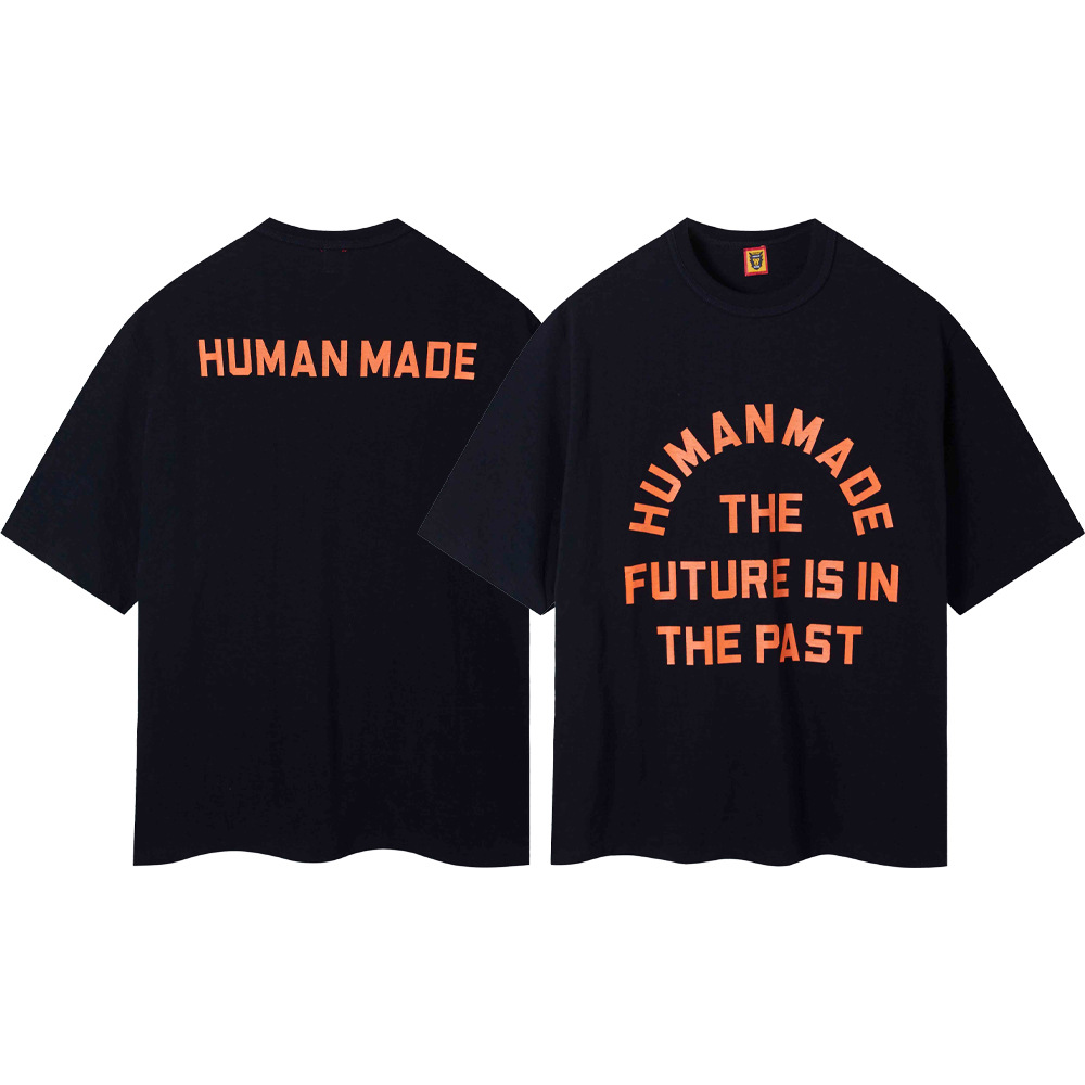 Marca de moda japonesa de bambú pesado algodón suelto pareja de hombre y mujer cilindro camiseta de manga corta media manga TEE