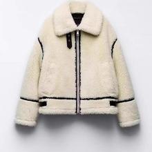 原TAOP&ZA秋冬新款女装抓绒皮毛一体时尚休闲羊羔绒外套3548247