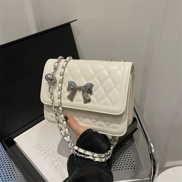 Lingge Chain Bag Women's 2024 New Fashionable High-end Fashionable Summer All-match Shoulder Crossbody Bag Small Square Bag