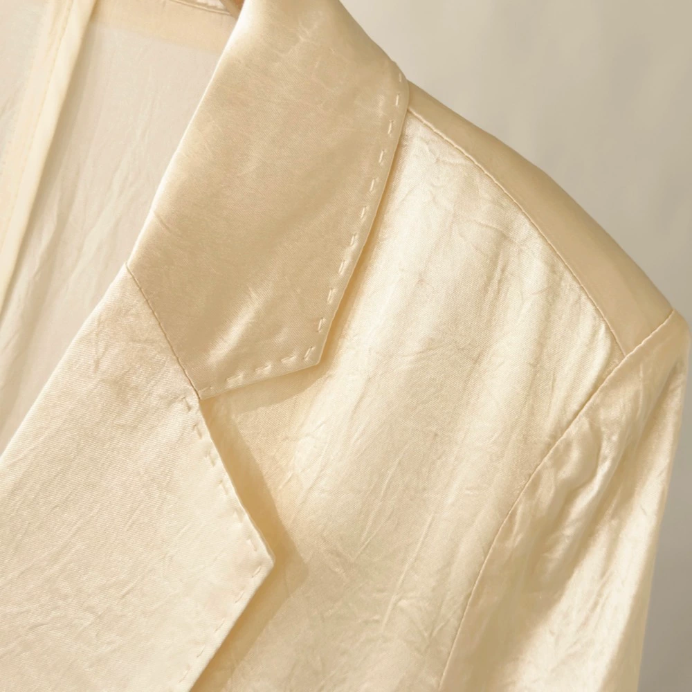 Summer Thin Classic Suit Jacket in Off White, Light Blue, Black - High-Quality Style
