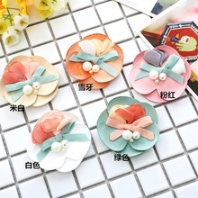 韩国超纤花朵 服装辅料胸花头饰发饰配件厂家批发三瓣组合