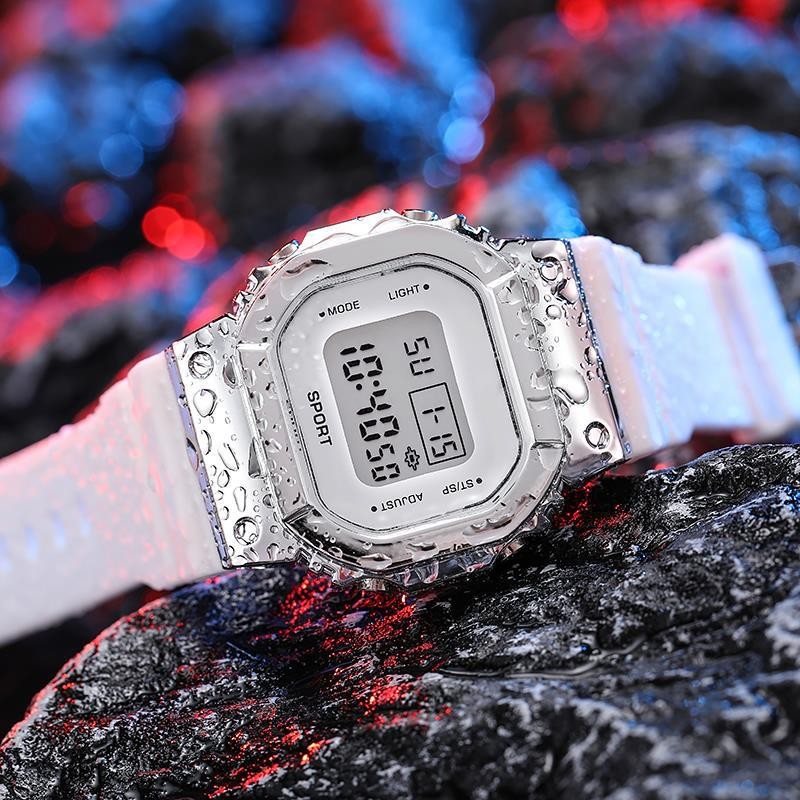 White with silver surface