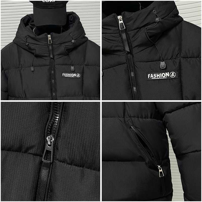 2025 otoño y invierno moderado suelto corto algodón chaqueta con capuchón hombre y mujer gran marca de moda transfronteriza al por mayor image 3