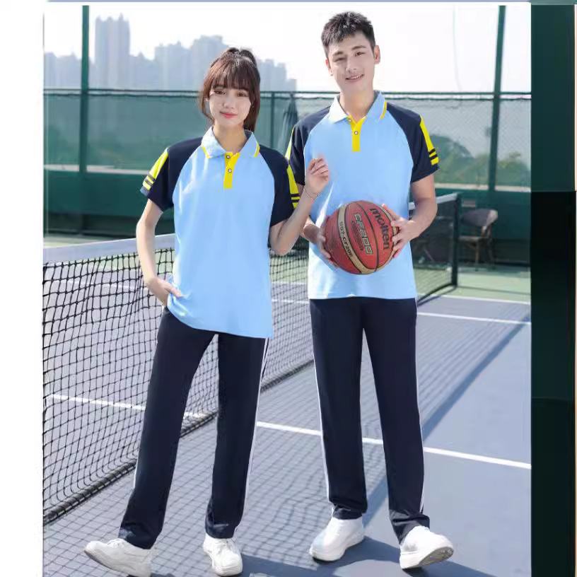 Children's school uniform sports set summer short sleeve T-shirt kindergarten uniform children's sports performance class uniform