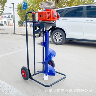 脚踏款螺旋钻地机家用植树埋桩立柱打孔机光伏桩打坑机垂钓钻冰机