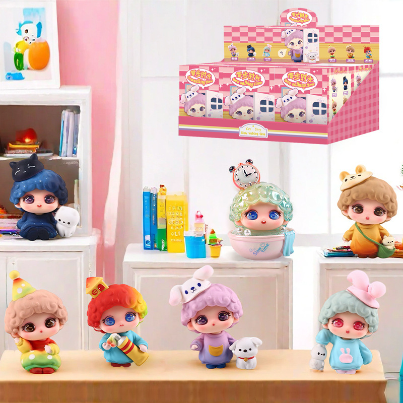 慢步时光盲盒树脂工艺品手办潮玩卡通公仔家居桌面装饰品摆件批发