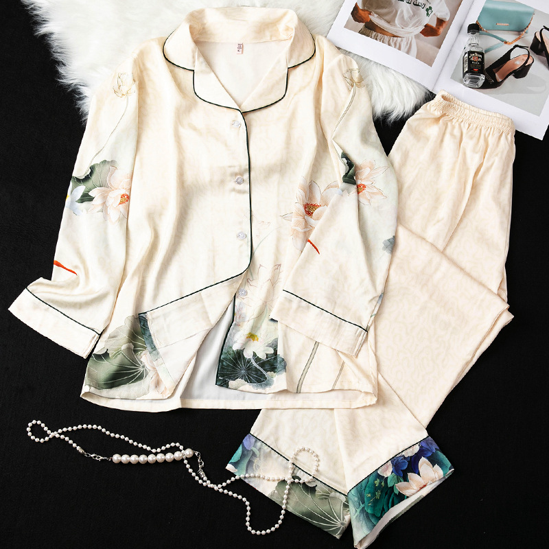 베이지 로터스 긴팔 바지