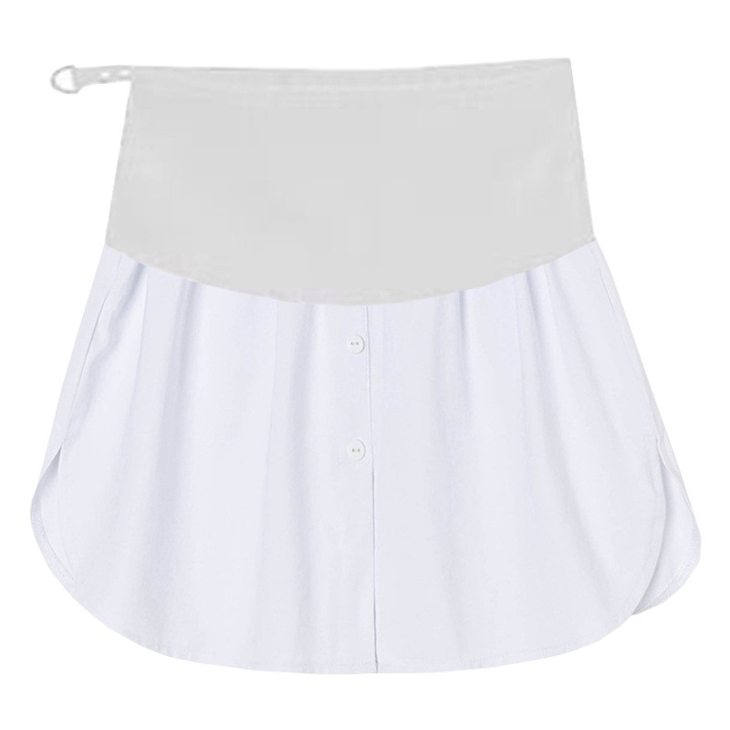 Sweater Bottoming Artifact Hem Pregnant Women's Fart Curtain Stacked with Inner Butt Covering Large Size White Autumn and Winter A- Line Skirt