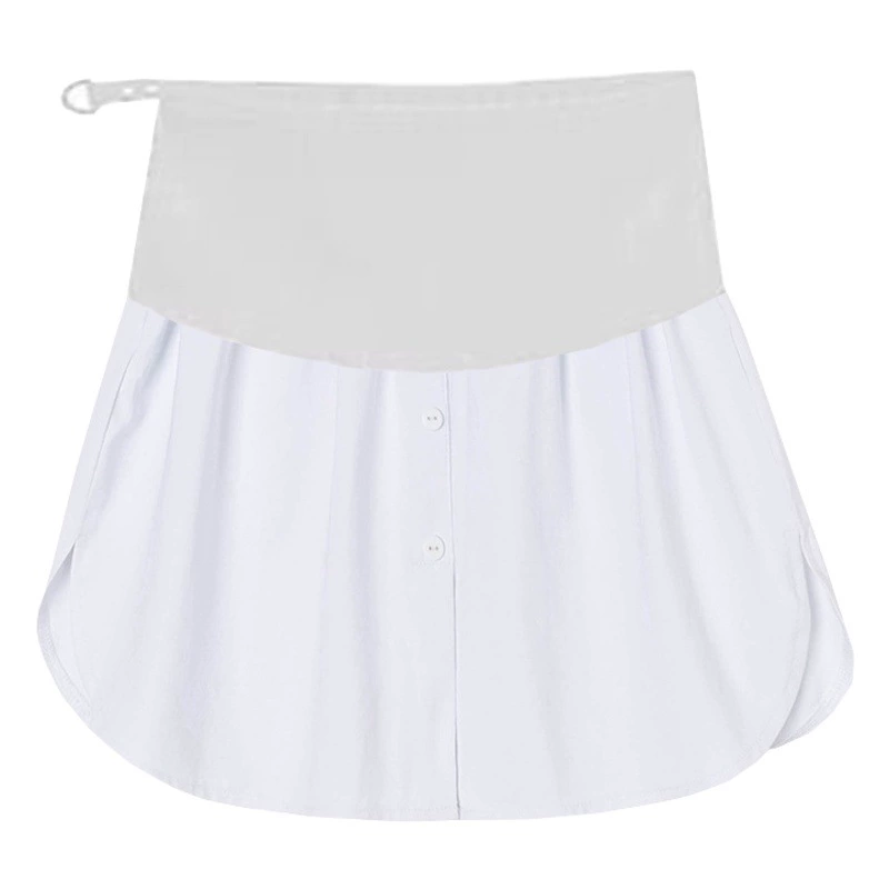 Свитер с нижним подолом артефакта для беременных, пердущая занавеска, сложенная в наборе, с внутренней скрытой задницей, большие размеры, белая осенне-зимняя юбка А-силуэта